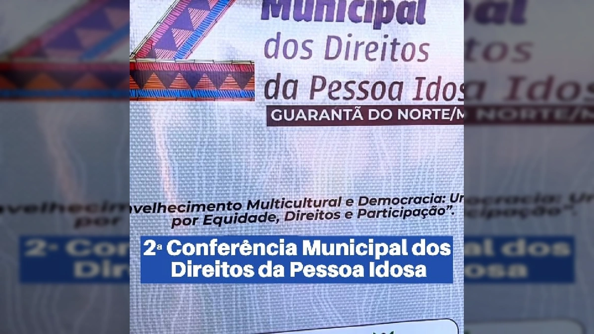 Imagem da 2ª Conferência Municipal dos Direitos da Pessoa Idosa em Guarantã do Norte, com enfoque nos participantes e palestrantes.