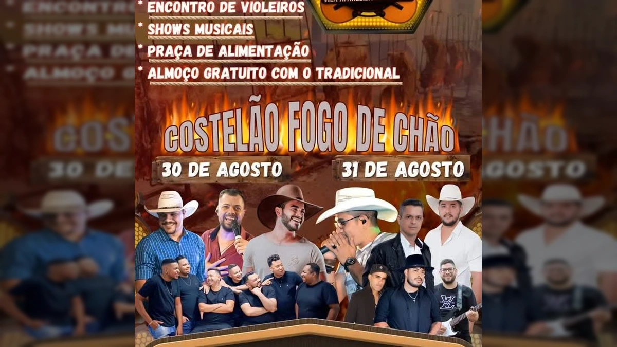 Cartaz do evento Encontro de Violeiro e Queima do Alho em Cáceres, Mato Grosso. Imagem por Ronivon Barros.