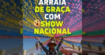 Decoração e atrações do Arraiá da Cidadania em Cuiabá, conforme vídeo do Instagram govmatogrosso.