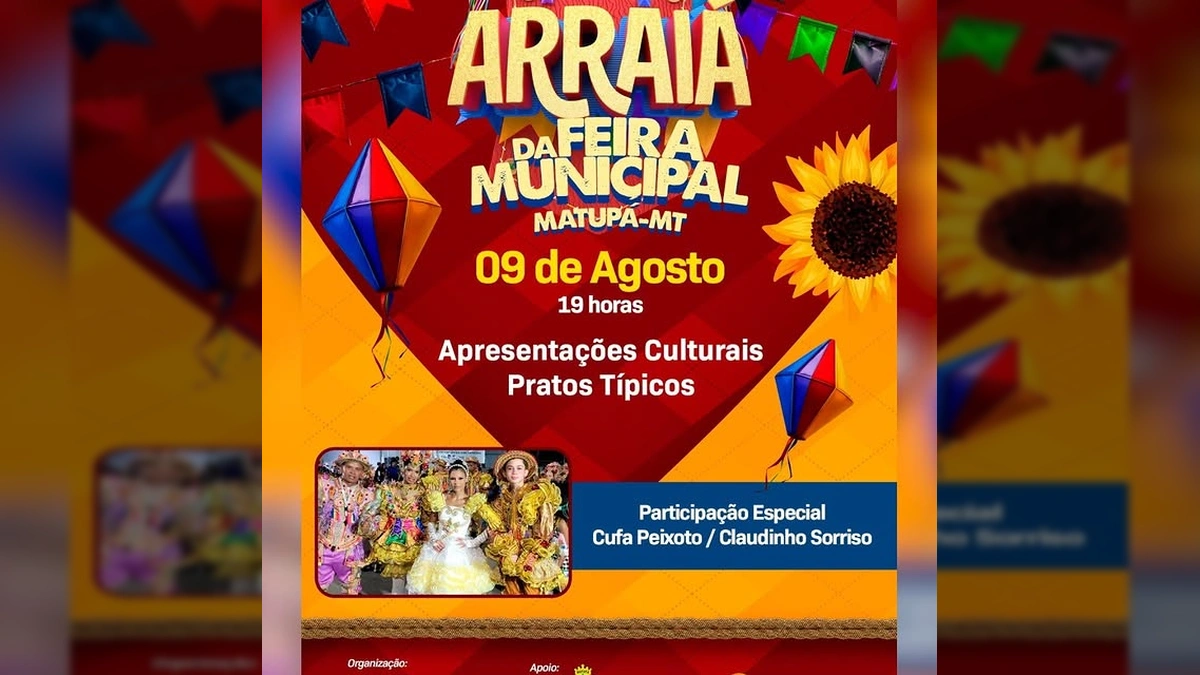 Imagem do Arraiá da Feira Municipal em Matupá-MT, evento da Prefeitura Municipal de Matupá.