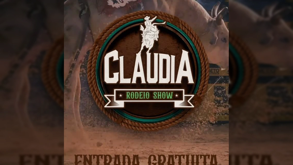 Imagem de rodeio com cowboy em ação, evento Cláudia Rodeio Show 2025, por claudiarodeioshow.
