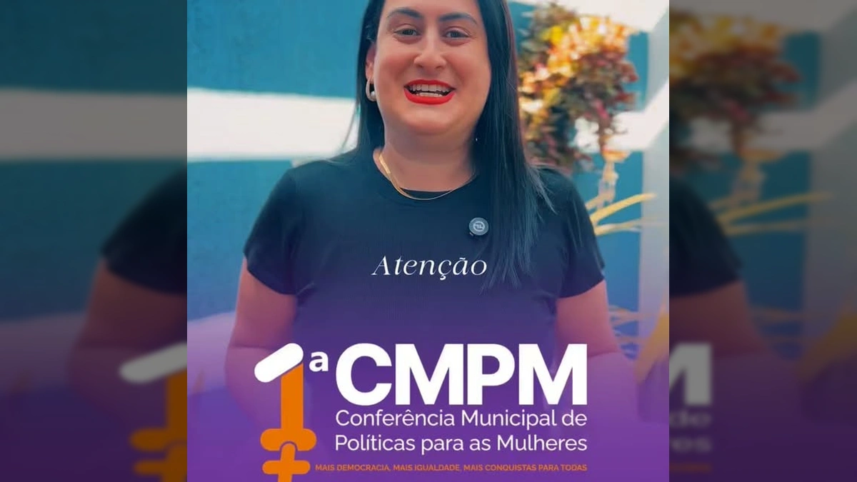 Imagem da mulher da Prefeitura de Alto Taquari convidando para a conferência de mulheres. Crédito: Prefeitura de Alto Taquari / Instagram.