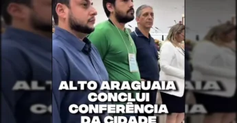 Conferência Municipal da Cidade em Alto Araguaia, com participantes e palestrantes debatendo. Créditos: Prefeitura de Alto Araguaia - MT / Instagram.