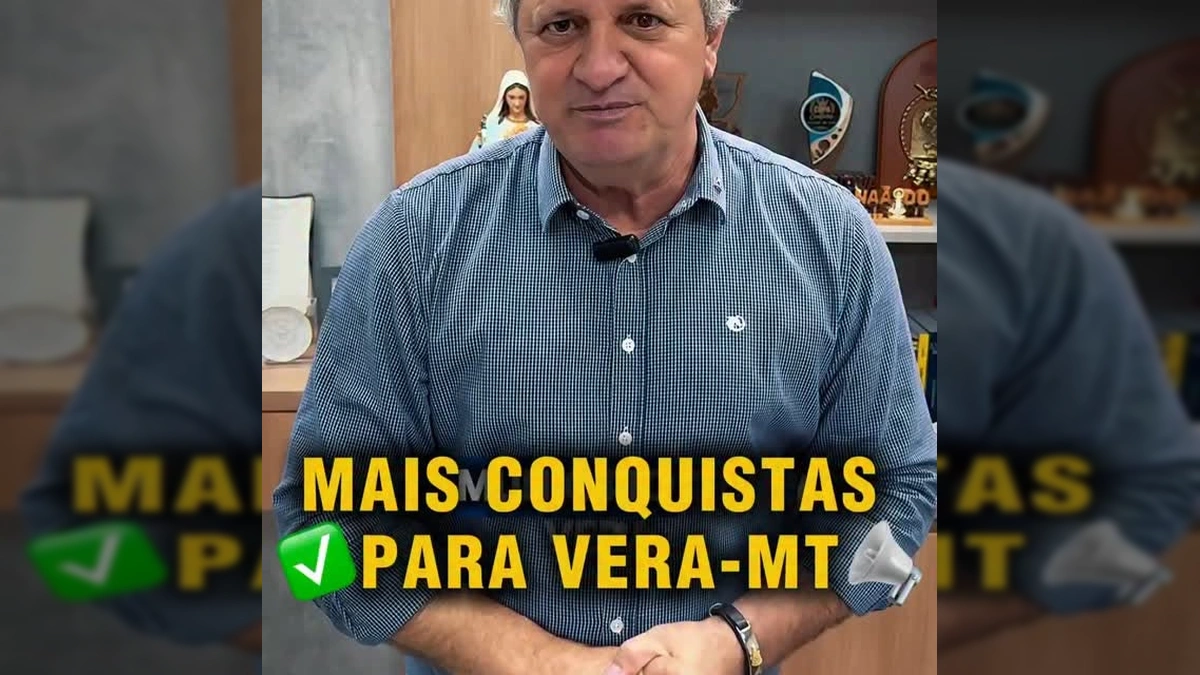 Imagens de trator, caminhonete Hilux e Dilmar Dal Bosco, com a legenda: Equipamentos para agricultura familiar em Vera (MT). Créditos: Instagram Dilmar Dal Bosco.