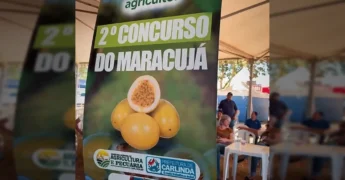 Banner do Concurso do Maracujá na 19ª Festa do Agricultor em Carlinda, evento apoiado pelo Deputado Dilmar Dal Bosco. Créditos: Instagram / dilmardalbosco.