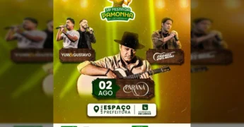 18ª Festa da Pamonha em Juscimeira com shows de Paraná, Yuri & Gustavo e Fagner Delmond. Créditos: Prefeitura de Juscimeira / Instagram.