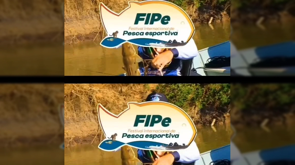 Imagens do Festival Internacional de Pesca Esportiva (FiPe) em Cáceres, Mato Grosso, com barcos na água e multidão em shows noturnos. Crédito: Instagram @fipecaceresoficial