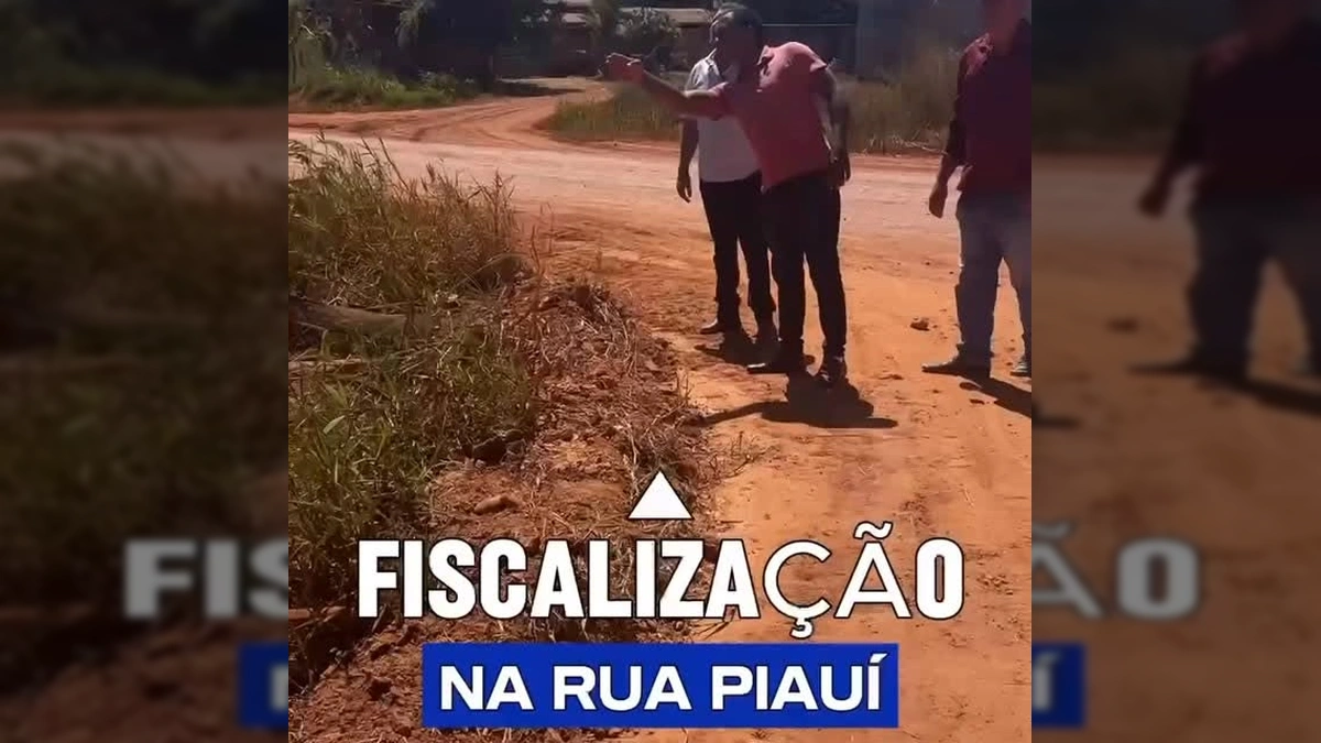 Fiscalização da Prefeitura de Nova Bandeirantes na Rua Piauí. Créditos: @prefeitura_novabandeirantes.