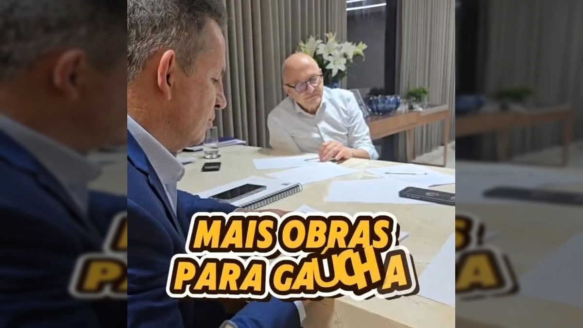 Governador Mauro Mendes e Vice-Governador Otaviano Pivetta em reunião para anunciar repasse de verbas para Gaúcha do Norte, via Prefeitura de Gaúcha do Norte/Instagram.