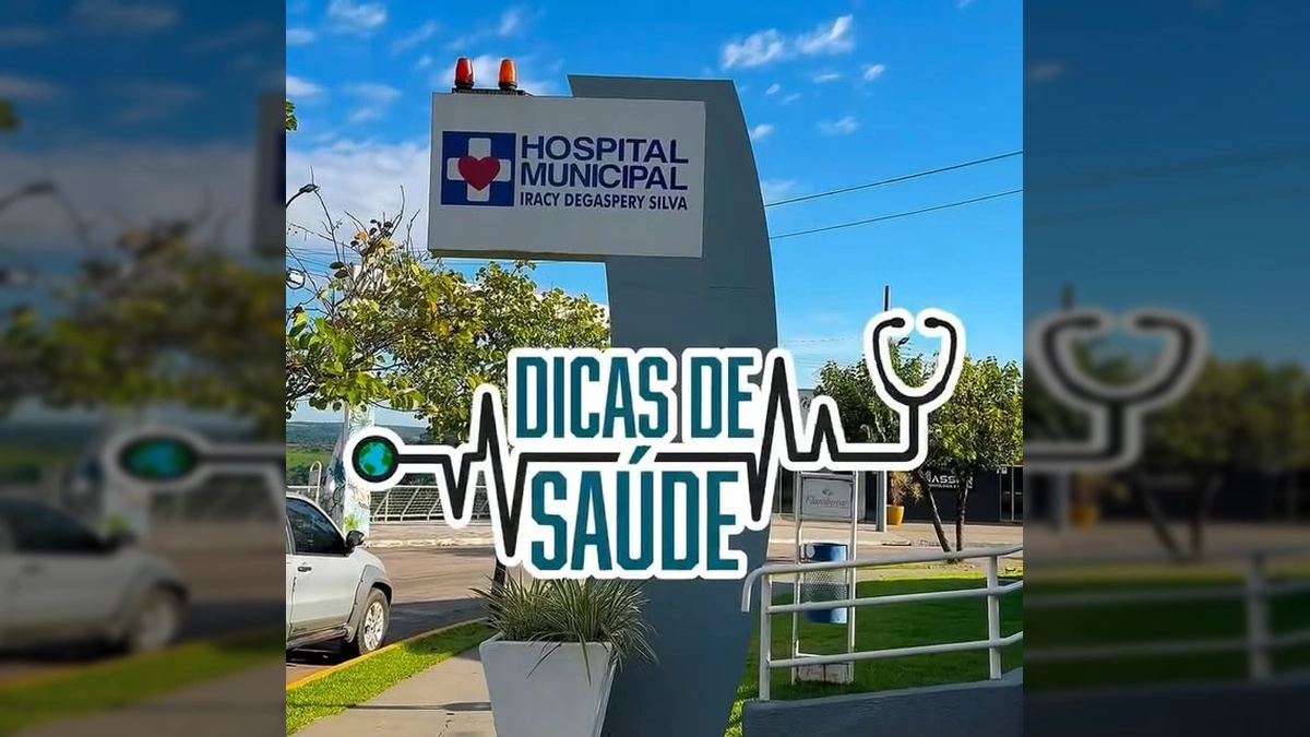 Entrada do Hospital Municipal Iracy Degaspery Silva em Jaciara, com letreiro 'HOSPITAL MUNICIPAL IRACY DEGASPERY SILVA'. Créditos: Prefeitura de Jaciara / Instagram.