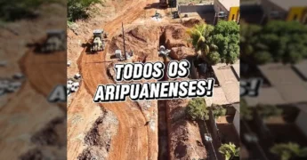Vista aérea de Aripuanã com obras de infraestrutura e prédios, ilustrando o impacto do IPTU. Créditos: Prefeitura de Aripuanã / Instagram.
