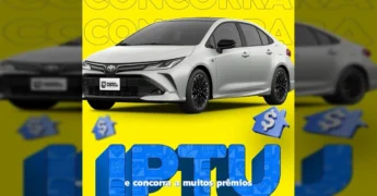 Campanha IPTU Premiado 2025 em Rondonópolis com carro e motos em sorteio. Créditos: Prefeitura de Rondonópolis / Instagram.