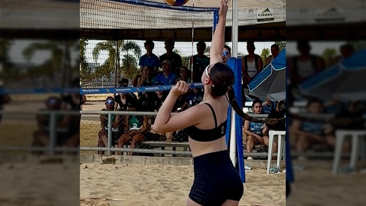Jovens atletas participando dos Jogos Estudantis de Mato Grosso em Lucas do Rio Verde, com foco em modalidades como vôlei de praia, judô, tênis de mesa, xadrez e badminton, conforme publicado pelo Programa Viva Lucas Esporte e Lazer no Instagram.