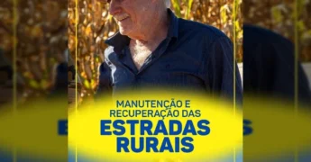 Maquinário da Prefeitura de Diamantino recuperando estradas rurais para produtores agrícolas. Crédito: Prefeitura de Diamantino (@prefeituradiamantinomt no Instagram).