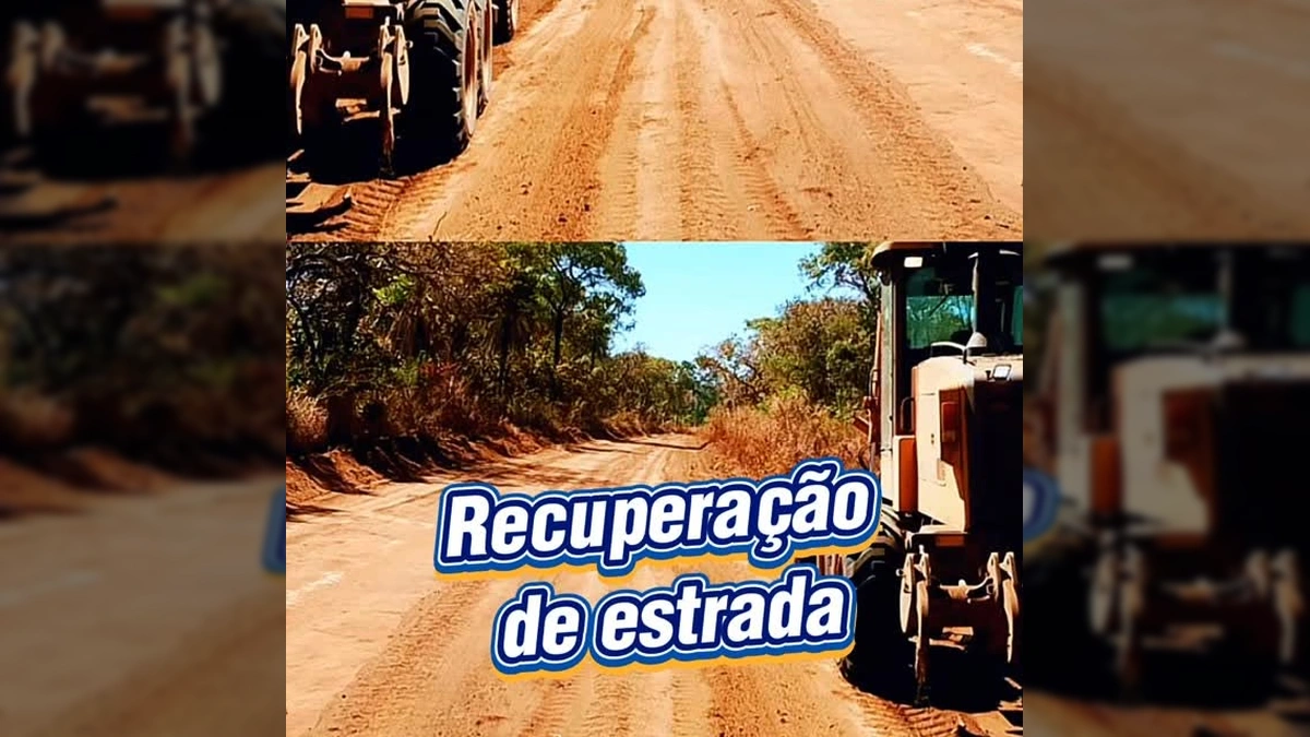 Máquina pesada trabalhando na recuperação de estrada de terra em Gaúcha do Norte. Crédito: Prefeitura de Gaúcha do Norte (MT) / Instagram