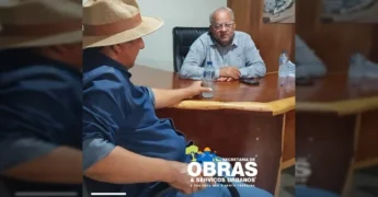 Imagem do Prefeito Milton Amorim e Vereador Valter de Lima em reunião sobre obras em Colniza / Instagram @prefeitura_de_colniza