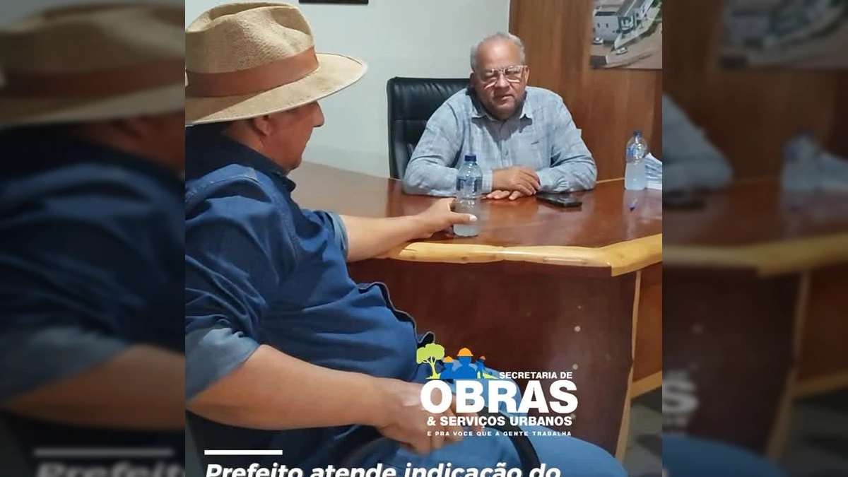 Imagem do Prefeito Milton Amorim e Vereador Valter de Lima em reunião sobre obras em Colniza / Instagram @prefeitura_de_colniza