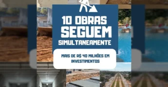 Trabalhadores em obras de infraestrutura e prédios em construção em Barra do Garças. Créditos: Prefeitura de Barra do Garças / Instagram.