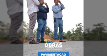 Foto da pavimentação da Rua das Acácias em Colniza, obra da Prefeitura de Colniza / Instagram