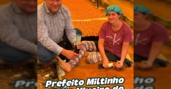 Imagem do Prefeito Miltinho visitando o viveiro de café da Família Beling em Colniza, créditos à Prefeitura de Colniza no Instagram.