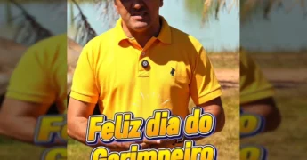 Imagem do Prefeito Paulistinha de Peixoto de Azevedo comemorando o Dia do Garimpeiro, com um lago ao fundo. Créditos: Prefeitura de Peixoto de Azevedo / Instagram.