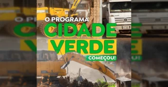 Prefeito Claudio Ferreira e equipe em Rondonópolis, em local de descarte de lixo, iniciando o Programa Cidade Verde. Créditos: Prefeitura de Rondonópolis / Instagram.