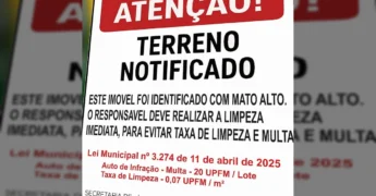 Homem de camisa xadrez em entrevista sobre limpeza de terrenos em Juara. Créditos: Prefeitura de Juara / Instagram.