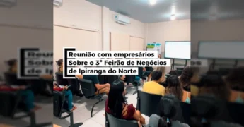 Empresários e representantes da prefeitura em reunião sobre o 3º Feirão de Negócios em Ipiranga do Norte. Crédito: Prefeitura Municipal de Ipiranga do Norte - MT via Instagram.