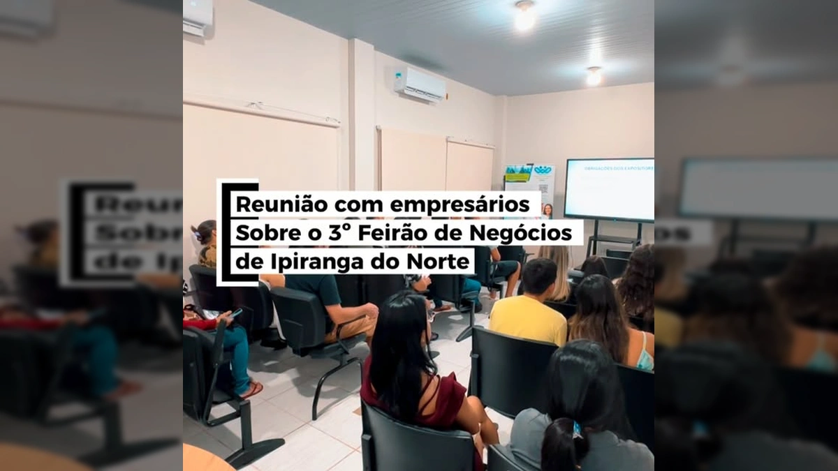 Empresários e representantes da prefeitura em reunião sobre o 3º Feirão de Negócios em Ipiranga do Norte. Crédito: Prefeitura Municipal de Ipiranga do Norte - MT via Instagram.