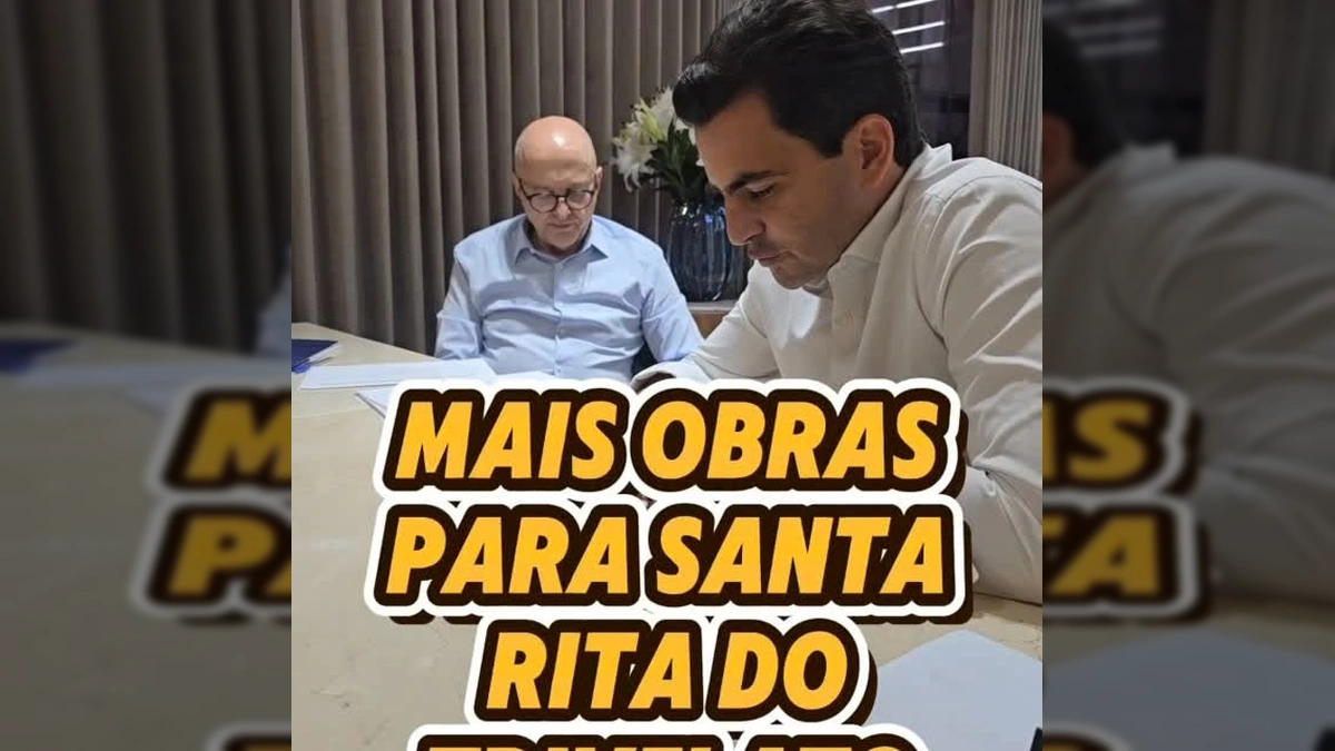 Homens em reunião discutindo investimentos para Santa Rita do Trivelato. Créditos: volmir_bassani15 / Instagram