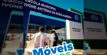 Novos móveis e equipamentos chegando na Escola Municipal Ivone Antônia da Rosa Almeida. Créditos: Prefeitura de São José do Rio Claro / Instagram.