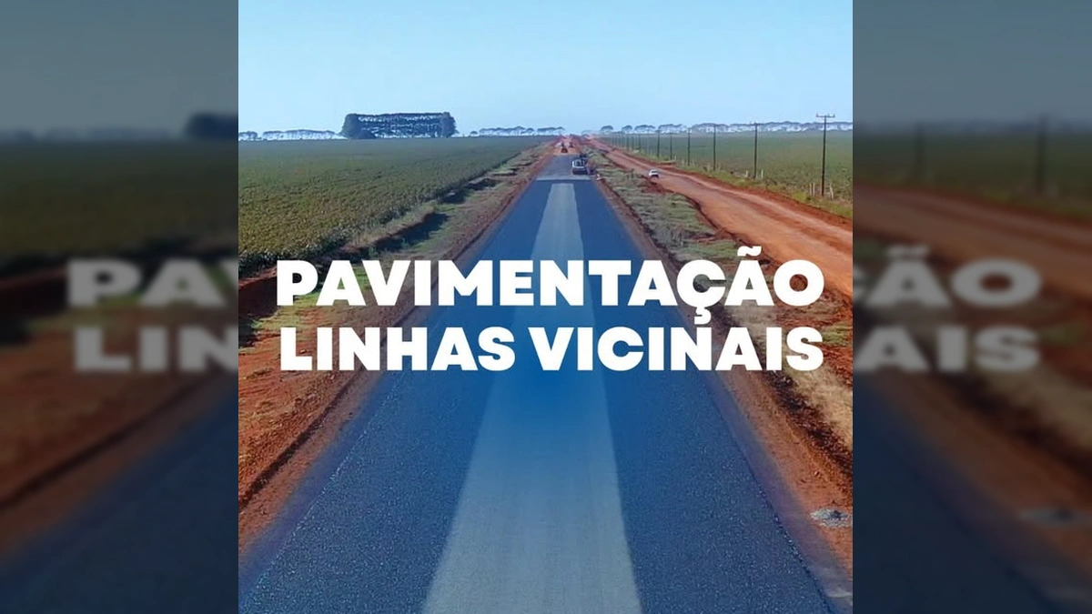 Imagens aéreas e terrestres das obras de asfalto nas vicinais de Sapezal, com maquinário e o prefeito acompanhando os trabalhos. Créditos: Prefeitura Municipal de Sapezal / Instagram.
