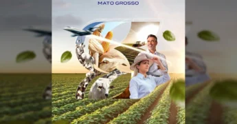 Homem sorrindo em um aeroporto com um avião ao fundo, anunciando o Show Safra Mato Grosso 2026, crédito showsafra / Instagram