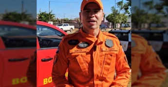 Bombeiros de Nova Mutum ministrando curso de brigadista em Santa Rita do Trivelato. Créditos: Prefeitura de Santa Rita do Trivelato / Instagram.