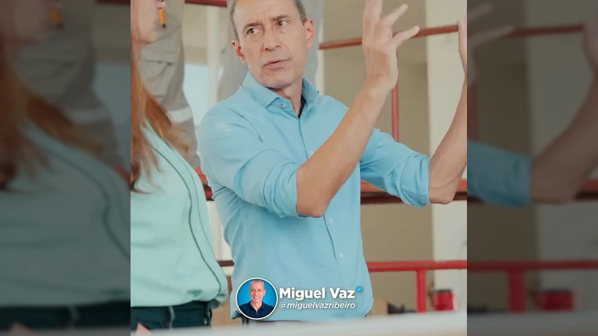 Imagem do Prefeito Miguel Vaz e da Secretária de Saúde Fernanda Ventura na UBS Parque das Emas em fase final de construção. Crédito: Instagram/@miguelvazribeiro