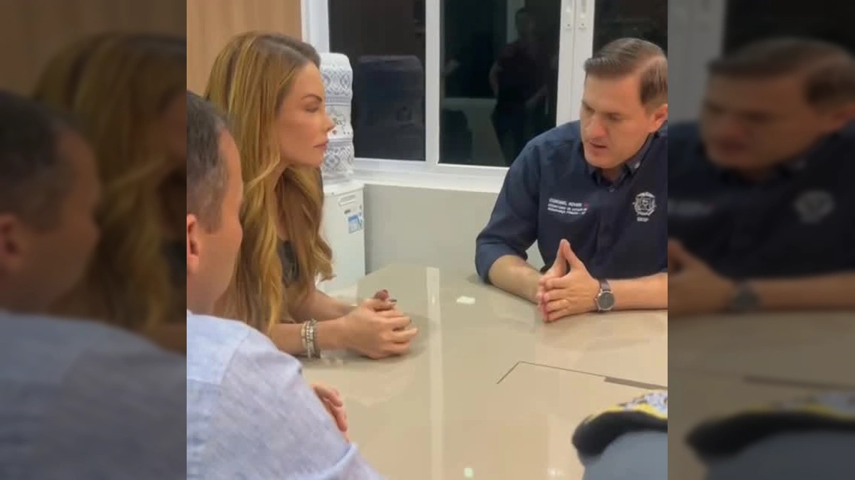 Reunião de trabalho sobre segurança pública em Mato Grosso, liderada por Virginia Mendes, com foco no combate à violência contra a mulher. Créditos: Virginia Mendes / Instagram