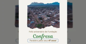 Vista aérea da cidade de Confresa em Mato Grosso, celebrando 47 anos de fundação. Crédito: prefeituradeconfresa / Instagram