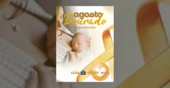 Mãe amamentando bebê durante a campanha Agosto Dourado em Jaciara. Créditos: Prefeitura de Jaciara / Instagram.