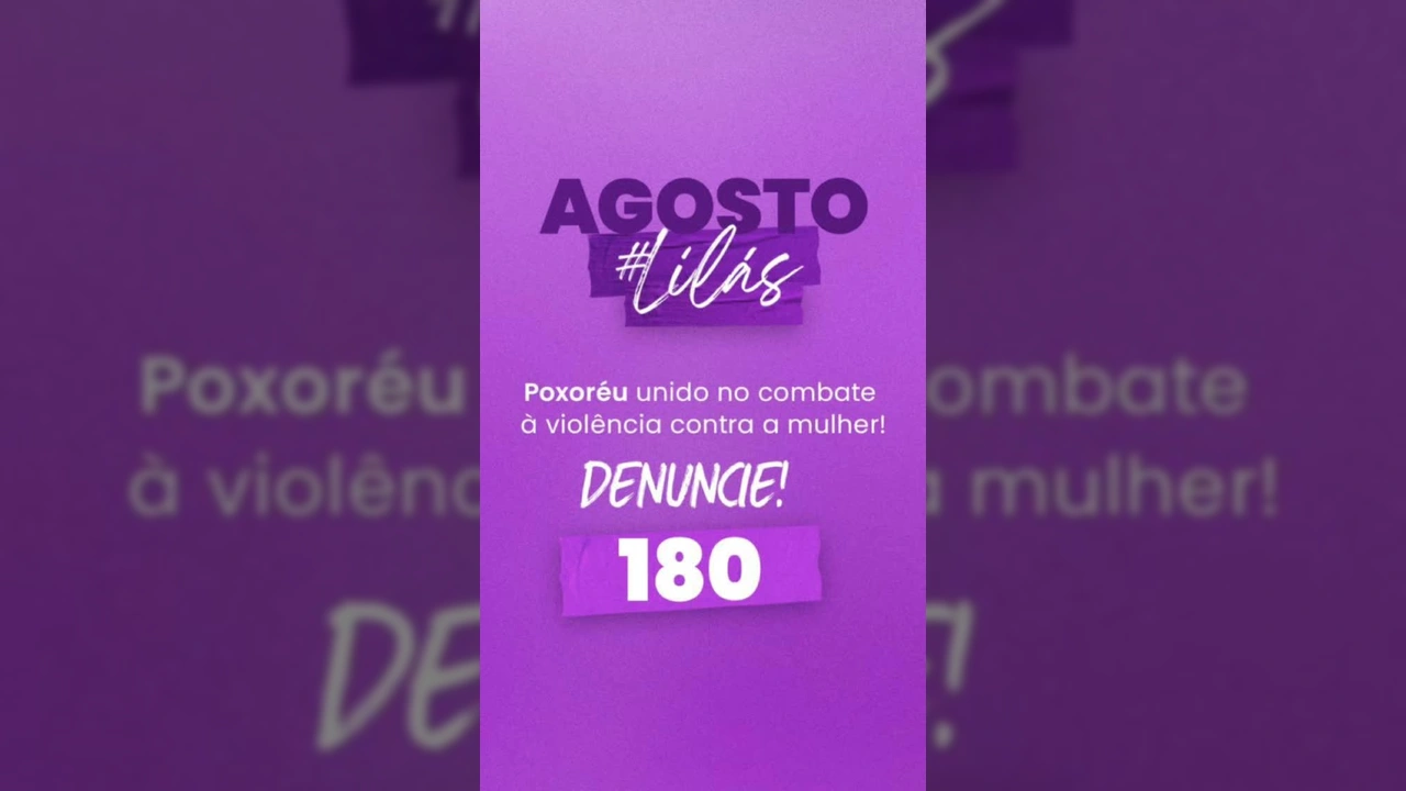 Voluntários e autoridades de Poxoréu em ação de conscientização contra a violência à mulher durante o Agosto Lilás.