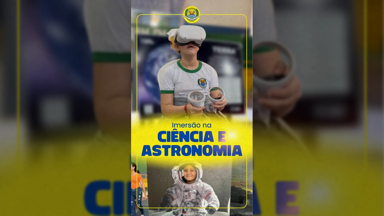 Alunos da rede municipal de Diamantino participam da exposição 'Ao Infinito e Além', uma iniciativa da Prefeitura de Diamantino e UNEMAT. Créditos: Prefeitura de Diamantino.