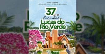 Imagem de celebração dos 37 anos de Lucas do Rio Verde, publicada por Sindicato Rural de Lucas do Rio Verde no Instagram.