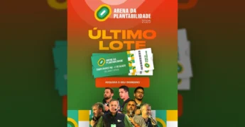 Banner da Arena da Plantabilidade 2025 anunciando 'Último Lote' de ingressos para Campo Grande. Créditos: My Farm Agro | Educação / Instagram.