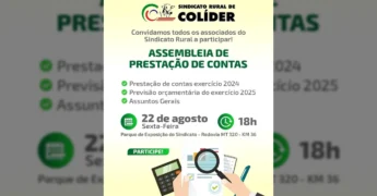 Convite Assembleia Sindicato Rural Colíder Prestação de Contas / Instagram