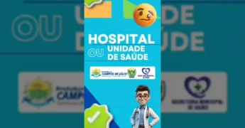 Mulher em uniforme de saúde explicando sobre atendimento em unidade de saúde em Campos de Júlio. Crédito: @saudecamposdejulio no Instagram.