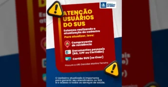 Imagem de alerta sobre atualização de cadastro do SUS em Planalto da Serra com documentos necessários / Créditos: @planaltodaserra