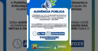 Imagem da Prefeitura Municipal de Guarantã do Norte divulgando a Audiência Pública da LDO 2026. Créditos: Instagram prefeituradeguarantadonorte.