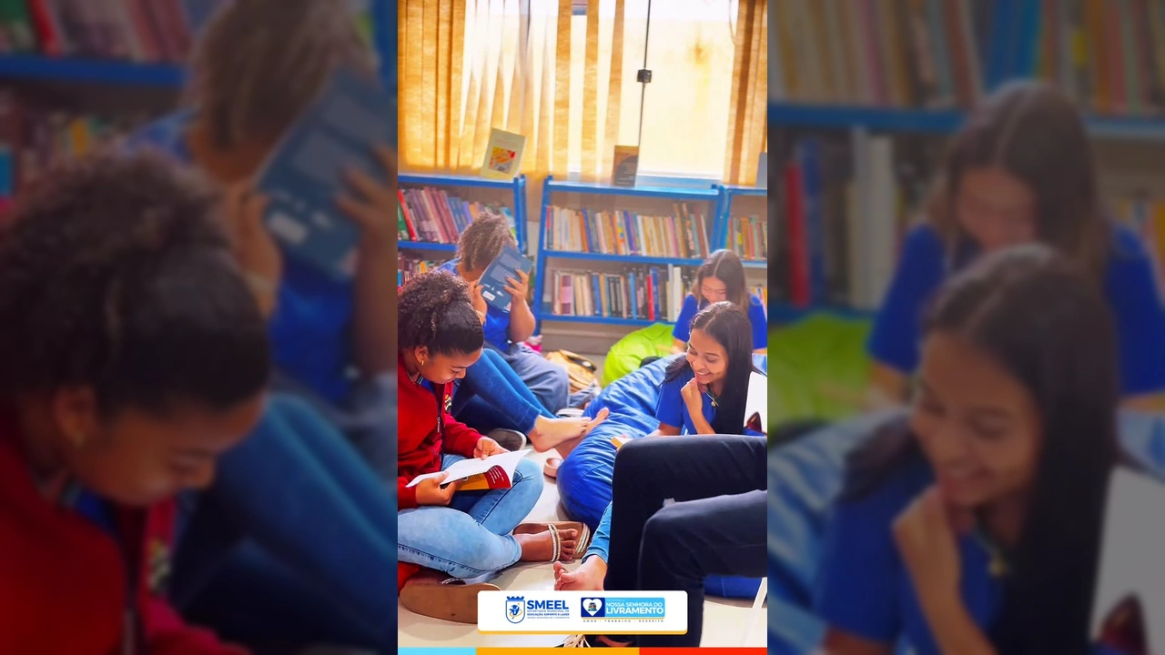 Alunos jogando ping-pong e lendo livros na Biblioteca Cilo Torres, um espaço de apoio em Nossa Senhora do Livramento, Mato Grosso. Créditos: Prefeitura de Livramento / Instagram.