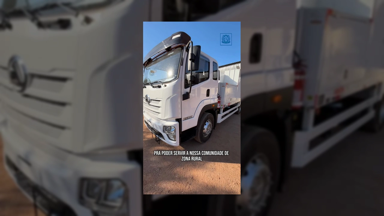 Novo caminhão branco tipo boio para serviços de abastecimento e lubrificação na zona rural de Nobres, Mato Grosso / Créditos: Prefeitura de Nobres no Instagram