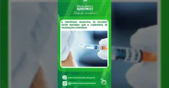 Imagem da campanha de vacinação contra a gripe em Rosário Oeste. Créditos: Prefeitura de Rosário Oeste / Instagram
