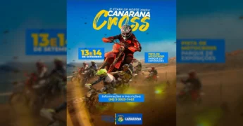 Pilotos de motocross em ação na pista de Canarana, anúncio do GP Norte Xingu / Instagram prefcanaranamt